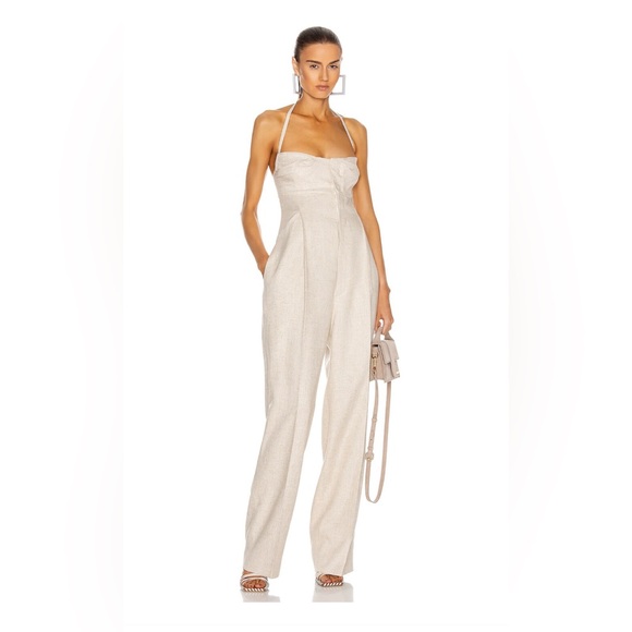 Jacquemus cream Halter Jumpsuit